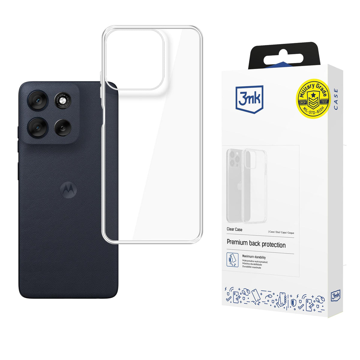 3mk šarvų dėklas, skirtas Motorola Moto G56 – skaidrus -- Motorola Moto G56