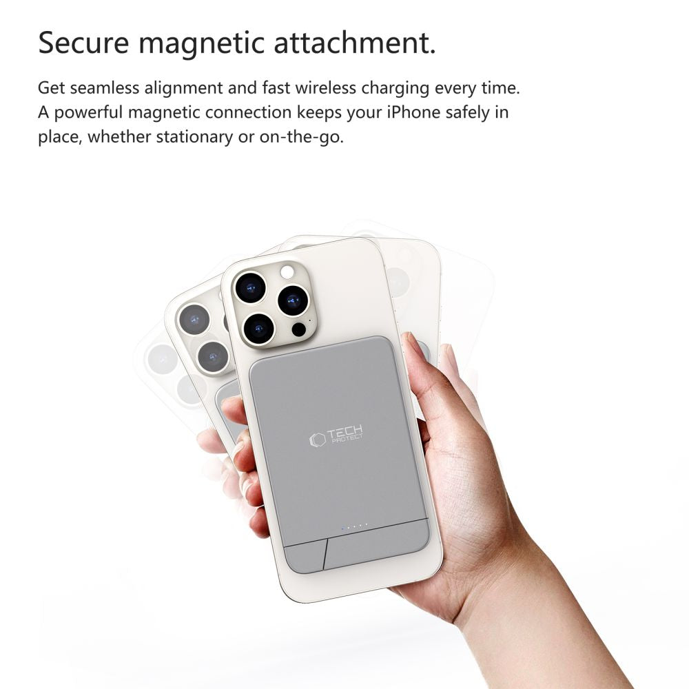 Tech-Protect išorinė baterija PB14 LifeMag MagSafe 10000 mAh pilka -- Powerbanks