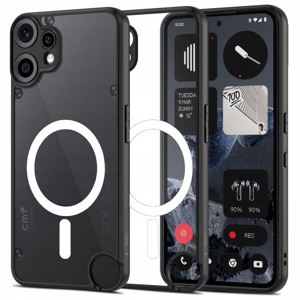 Tech-Protect „MagMat“ MagSafe „CMF Phone 2 Pro“ dėklas – juodas ir skaidrus -- Cell phone cases and covers