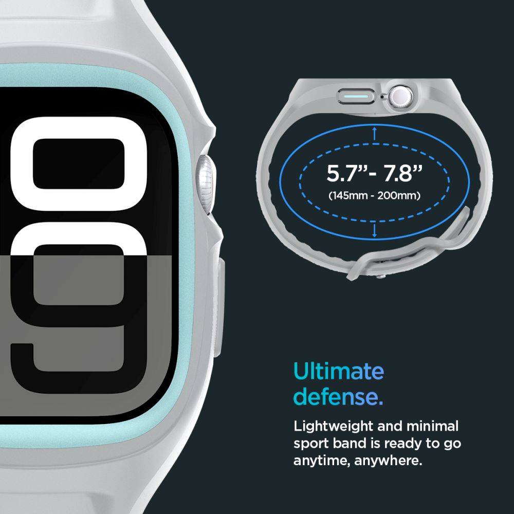 Spigen Liquid Air Pro dirželis, skirtas Apple Watch 10 46mm – pilkas