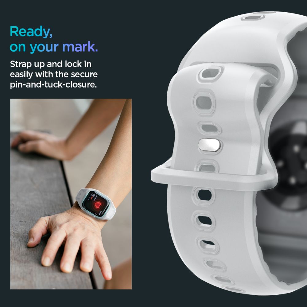 Spigen Liquid Air Pro dirželis, skirtas Apple Watch 10 46mm – pilkas