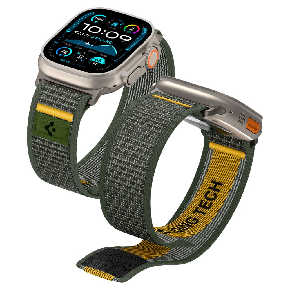 Spigen Athlex oro dirželis, skirtas Apple Watch 44/45/46/49 mm – žalias