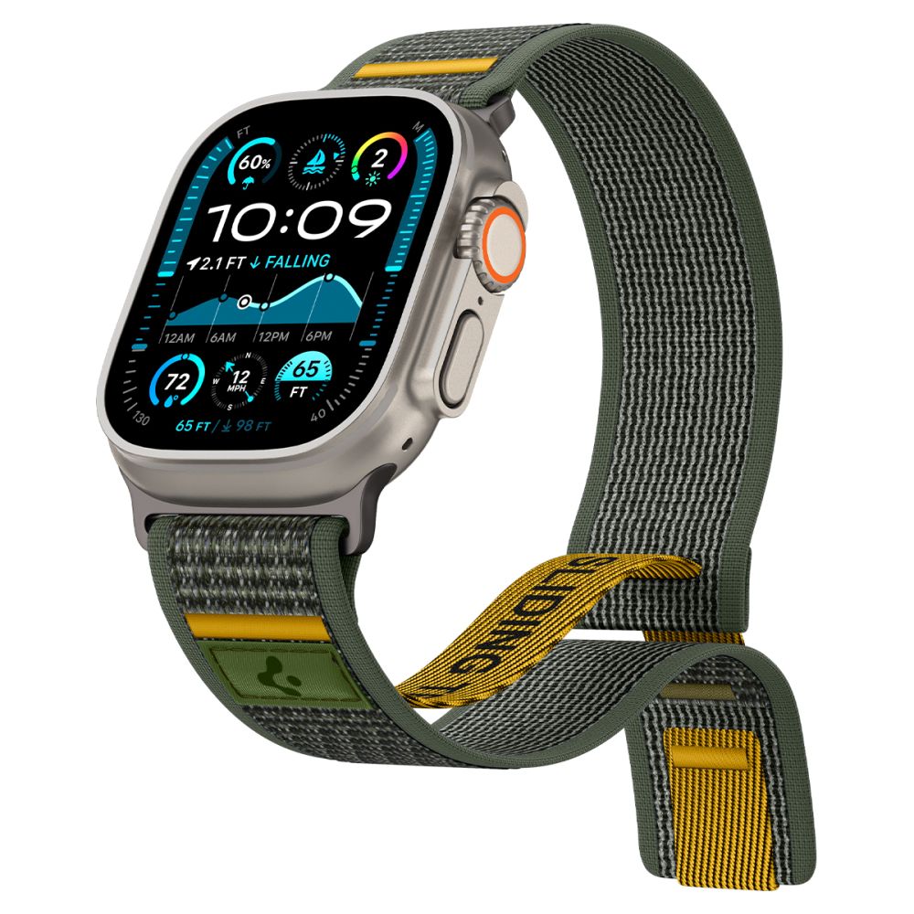 Spigen Athlex oro dirželis, skirtas Apple Watch 44/45/46/49 mm – žalias