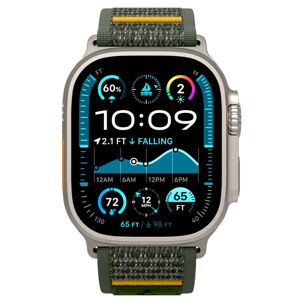 Spigen Athlex oro dirželis, skirtas Apple Watch 44/45/46/49 mm – žalias