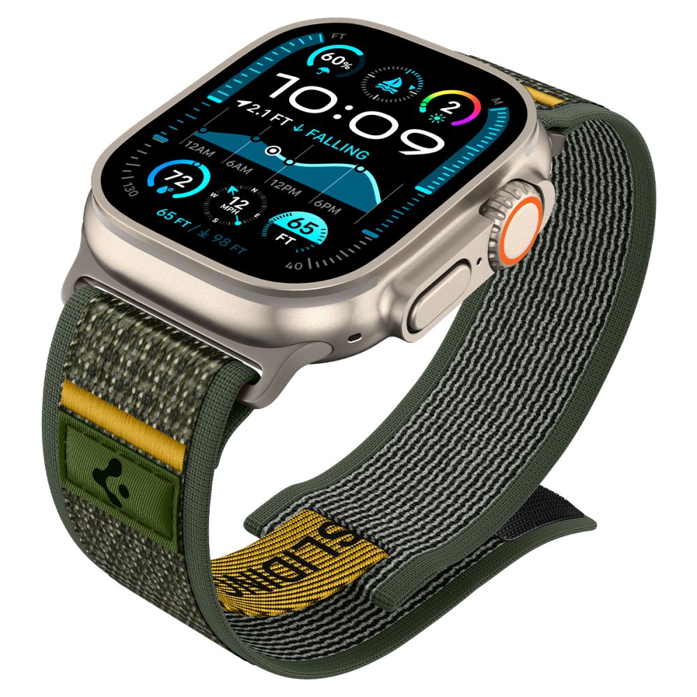 Spigen Athlex oro dirželis, skirtas Apple Watch 44/45/46/49 mm – žalias