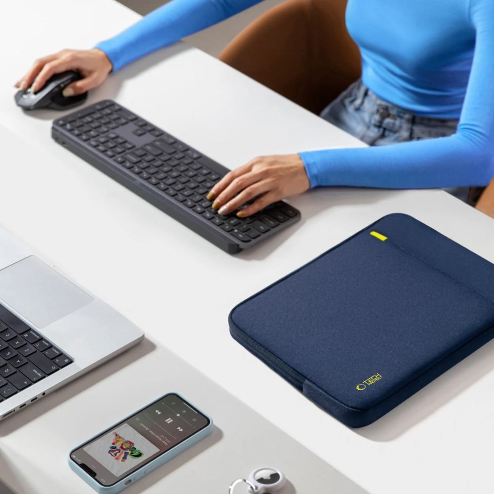 Tech-Protect Defender Nešiojamojo Kompiuterio Krepšys 15-16 - Tamsiai Mėlynas -- Laptop Bags