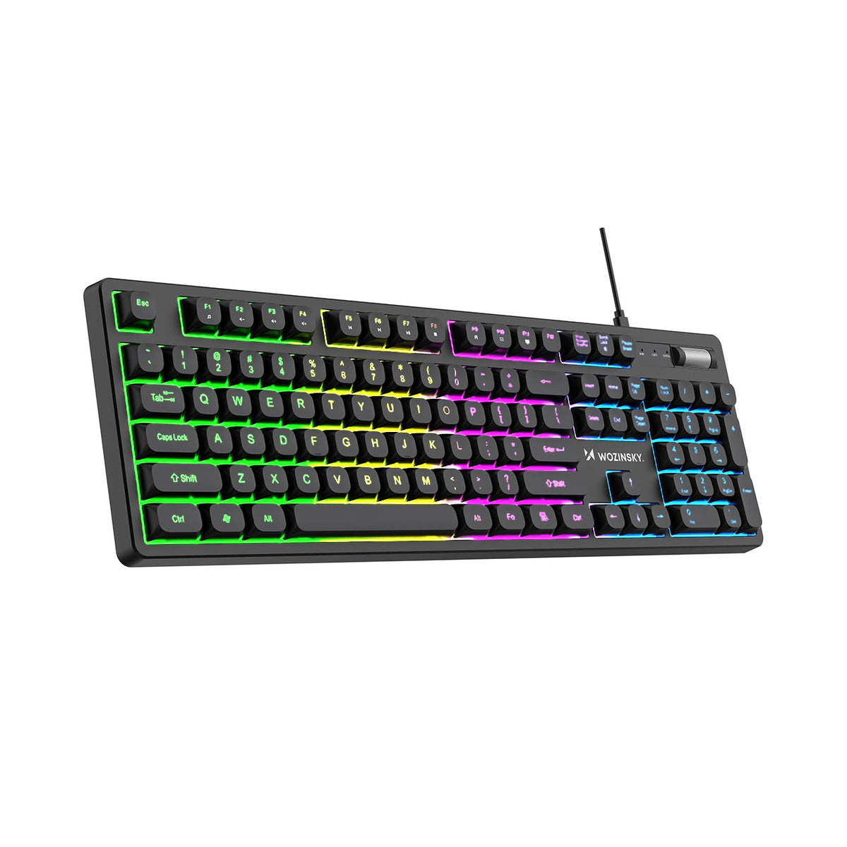 Wozinsky WKG-200 RGB Membraninė Žaidimų Klaviatūra su Slinkties Ratuku - Juoda -- Gaming Accessories