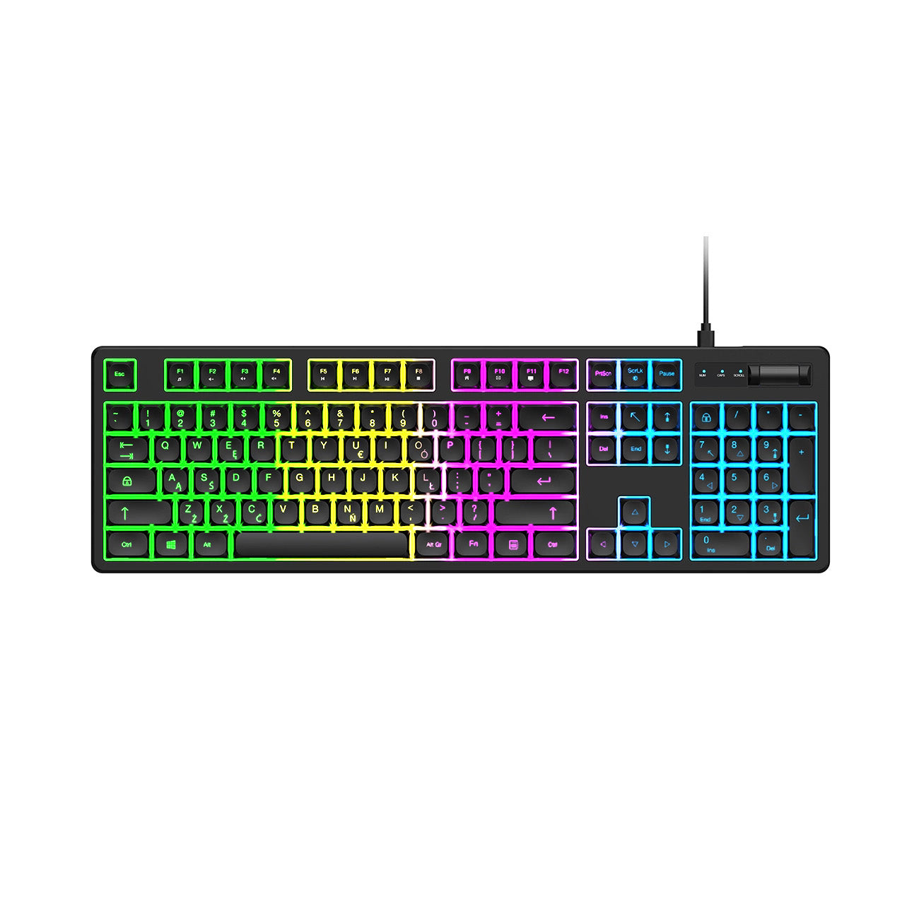 Wozinsky WKG-200 RGB Membraninė Žaidimų Klaviatūra su Slinkties Ratuku - Juoda -- Gaming Accessories