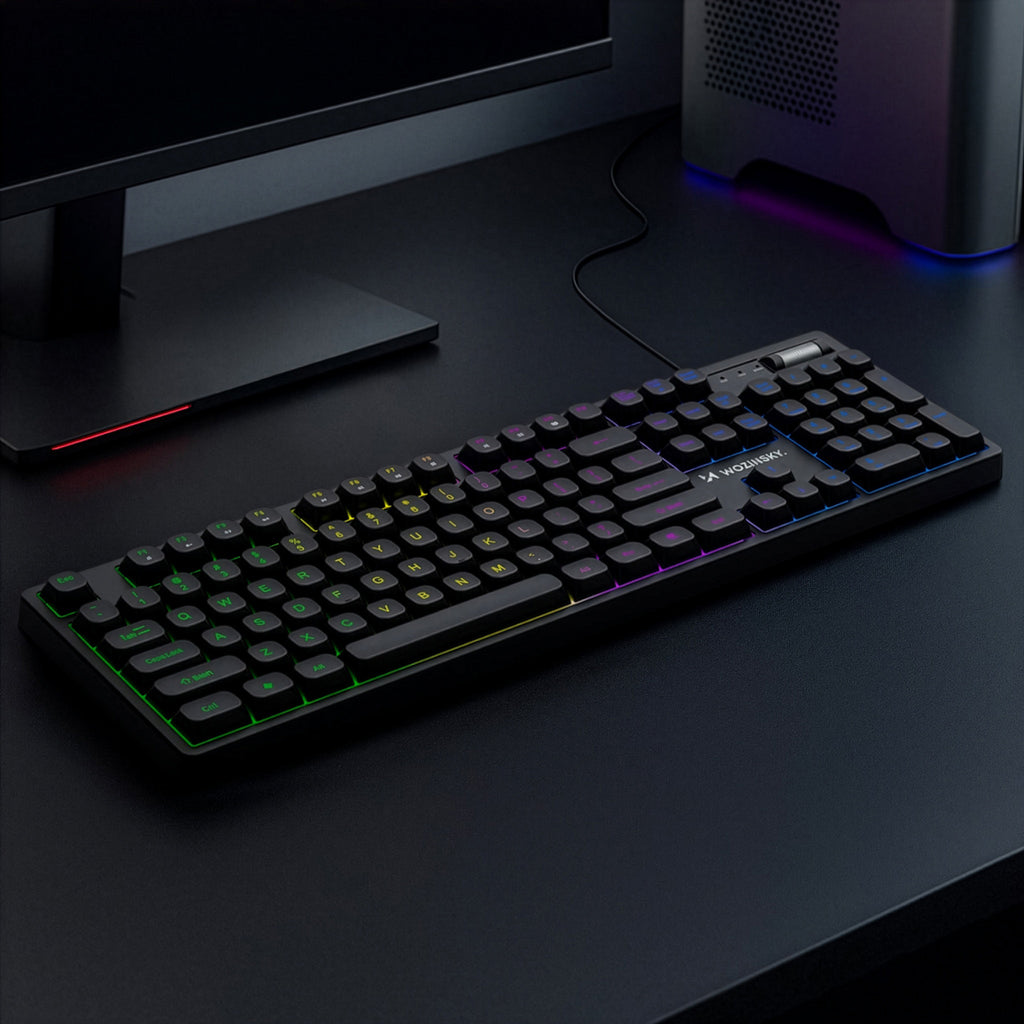 Wozinsky WKG-200 RGB Membraninė Žaidimų Klaviatūra su Slinkties Ratuku - Juoda -- Gaming Accessories