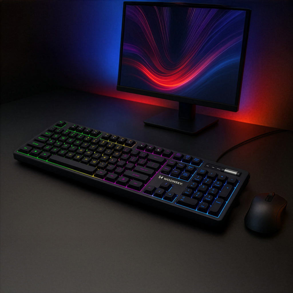 Wozinsky WKG-200 RGB Membraninė Žaidimų Klaviatūra su Slinkties Ratuku - Juoda -- Gaming Accessories