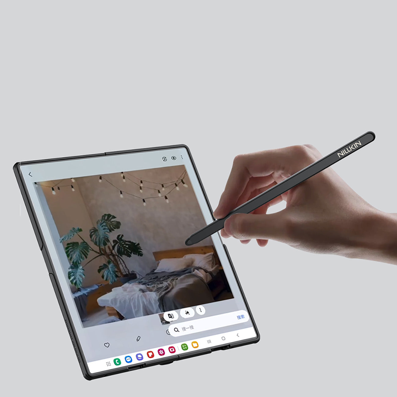 Nillkin magnetinis dėklas Galaxy Z Fold 7 su S Pen – juodas