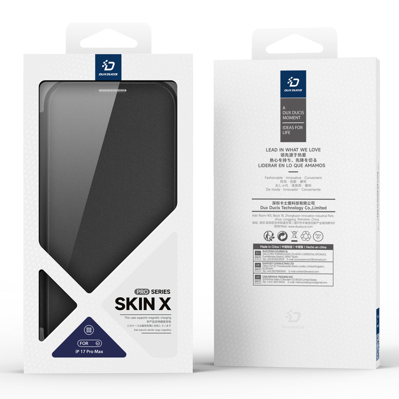 Dux Ducis Skin X Pro MagSafe dėklas iPhone 17 Pro Max – juodas