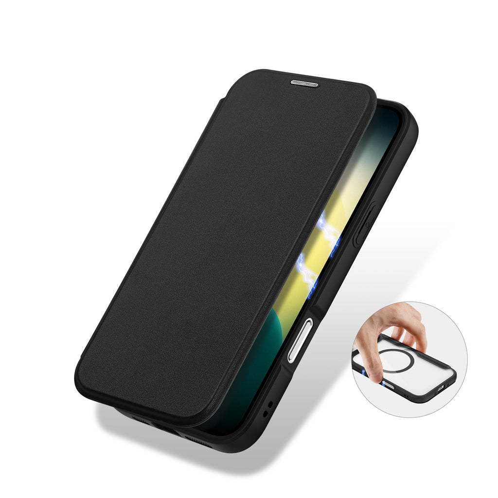 Dux Ducis Skin X Pro MagSafe dėklas–piniginė iPhone 17 Air – juodas