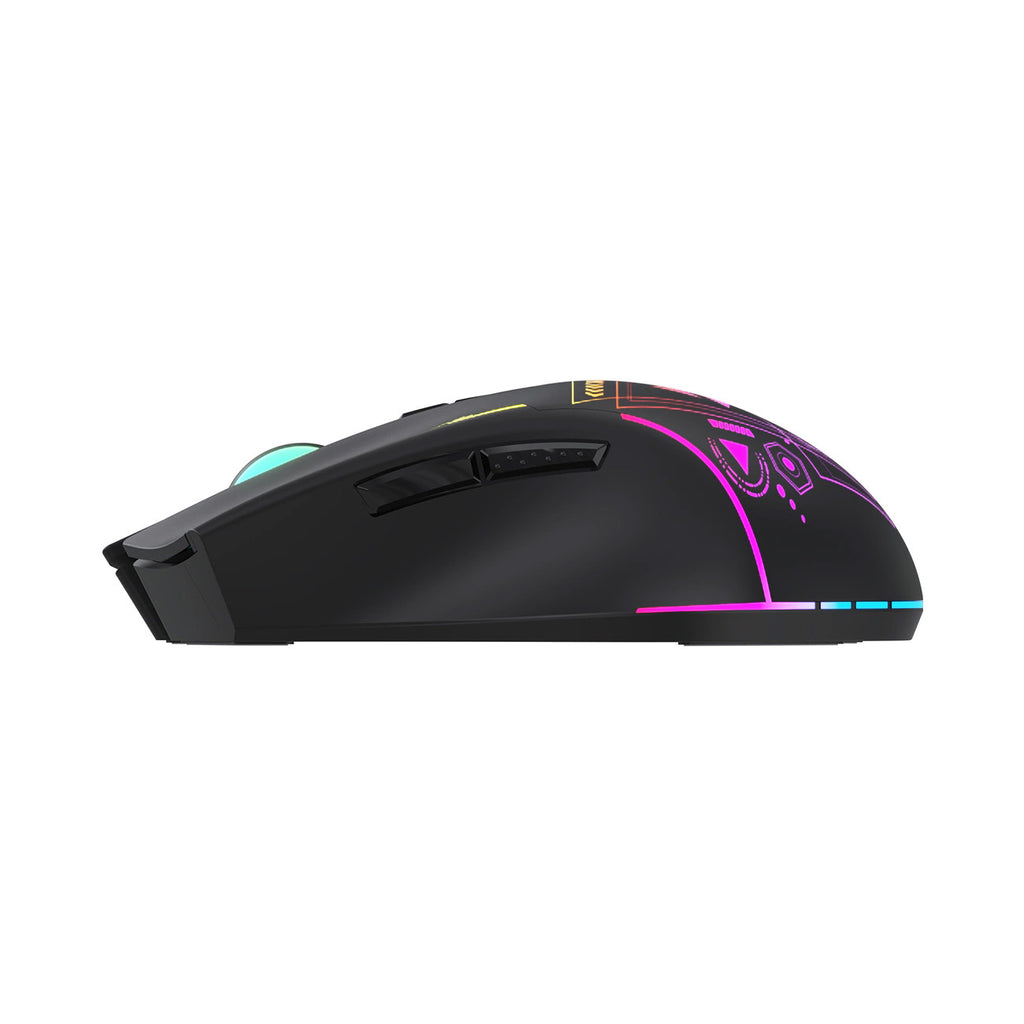 Wozinsky WMGB-3200 belaidis optinis žaidimų pelė su įmontuota išsikraunama baterija 3200 DPI ir RGB apšvietimu - juoda --...