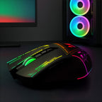 Wozinsky WMGB-3200 belaidis optinis žaidimų pelė su įmontuota išsikraunama baterija 3200 DPI ir RGB apšvietimu - juoda --...