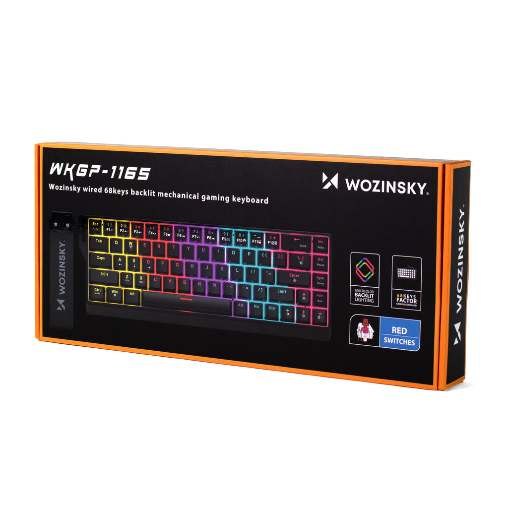 Wozinsky WKGP-1165 Mechaninė Žaidimų Klaviatūra su RGB Apšvietimu - Juoda -- Gaming Accessories