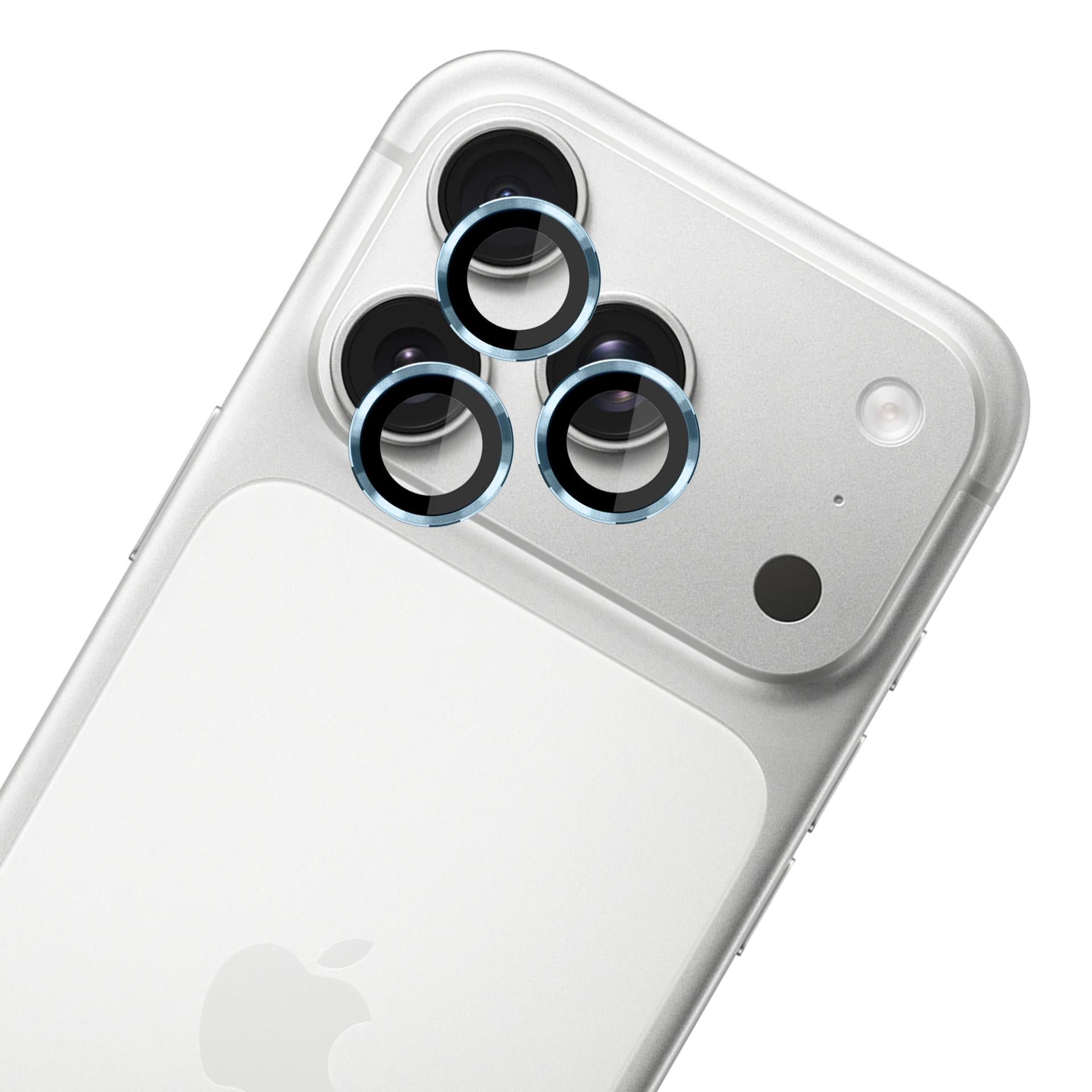 3mk Lens Protection Pro grūdintas stiklas, skirtas iPhone 17 Pro / 17 Pro Max – šviesiai mėlynas