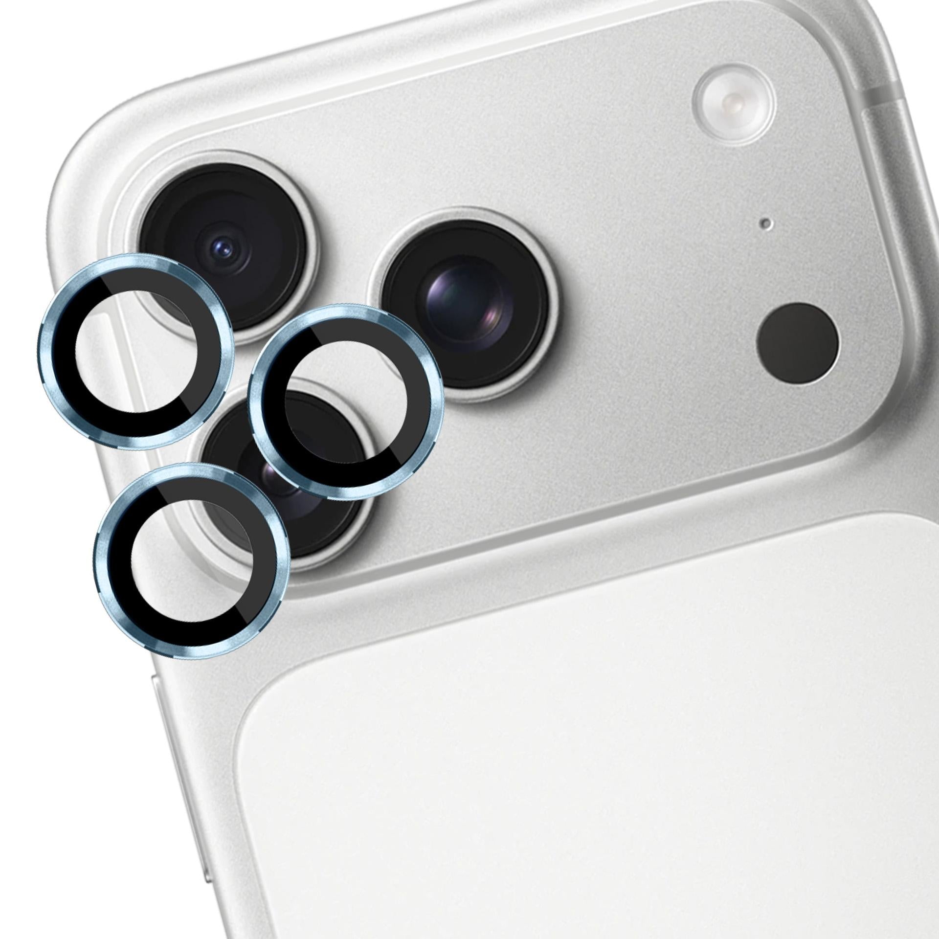 3mk Lens Protection Pro grūdintas stiklas, skirtas iPhone 17 Pro / 17 Pro Max – šviesiai mėlynas