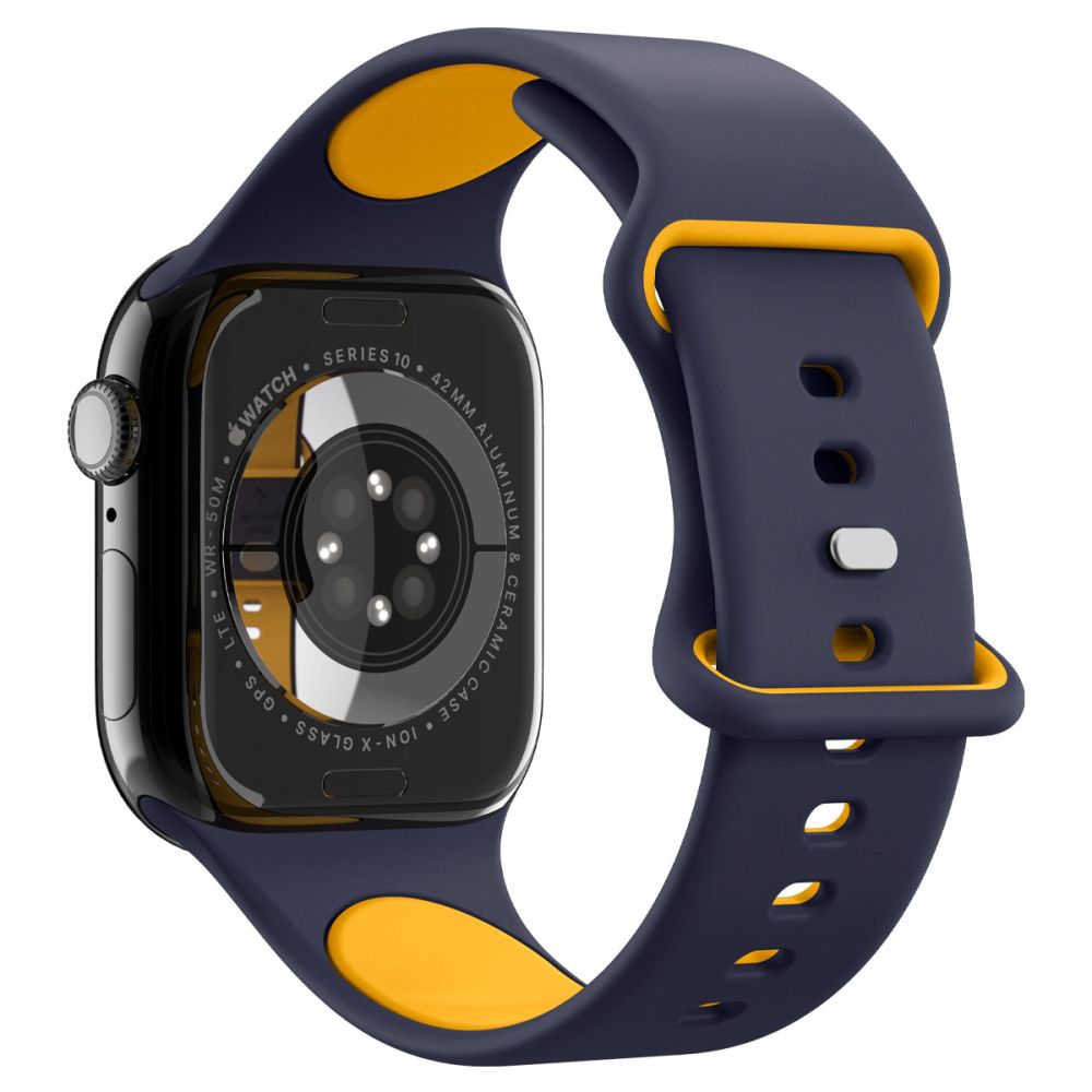 Spigen Nano Pop dirželis, skirtas Apple Watch 40/41/42 mm – tamsiai mėlyna/oranžinė