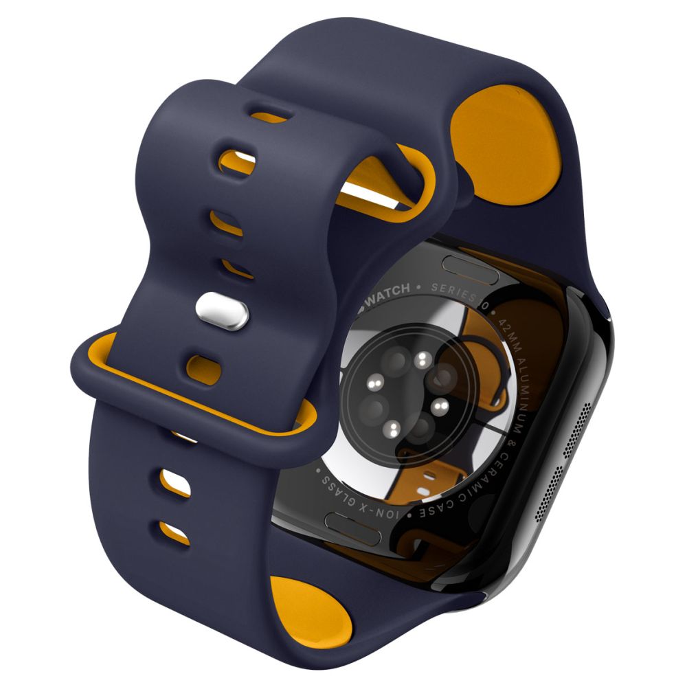 Spigen Nano Pop dirželis, skirtas Apple Watch 40/41/42 mm – tamsiai mėlyna/oranžinė