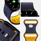 Spigen Nano Pop dirželis, skirtas Apple Watch 40/41/42 mm – tamsiai mėlyna/oranžinė