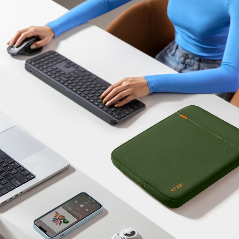 Tech-Protect Defender nešiojamojo kompiuterio dėklas 15-16 - Žalias -- Laptop Bags