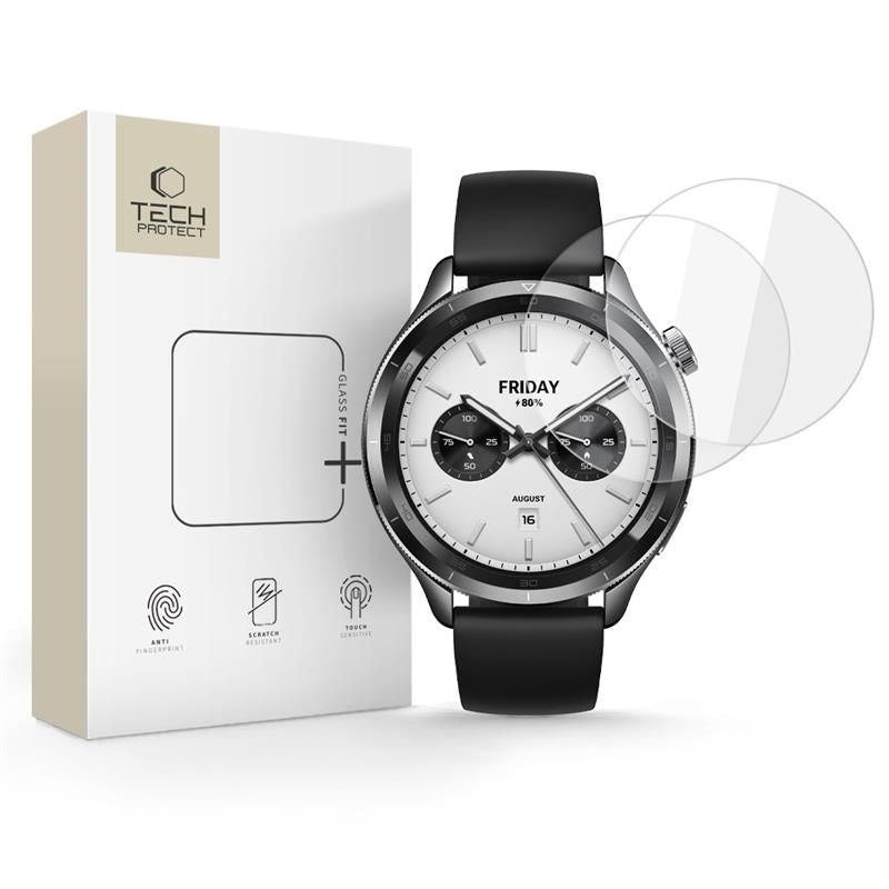 Grūdintas stiklas Xiaomi Watch S4 – skaidrus (2 vnt.) -- Xiaomi Watch S4