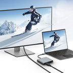 Tech-Protect HB08 4in1 USB-C + USB2.0 + 2 x HDMI 4K 60HZ adapteris - pilkas -- USB Adapters