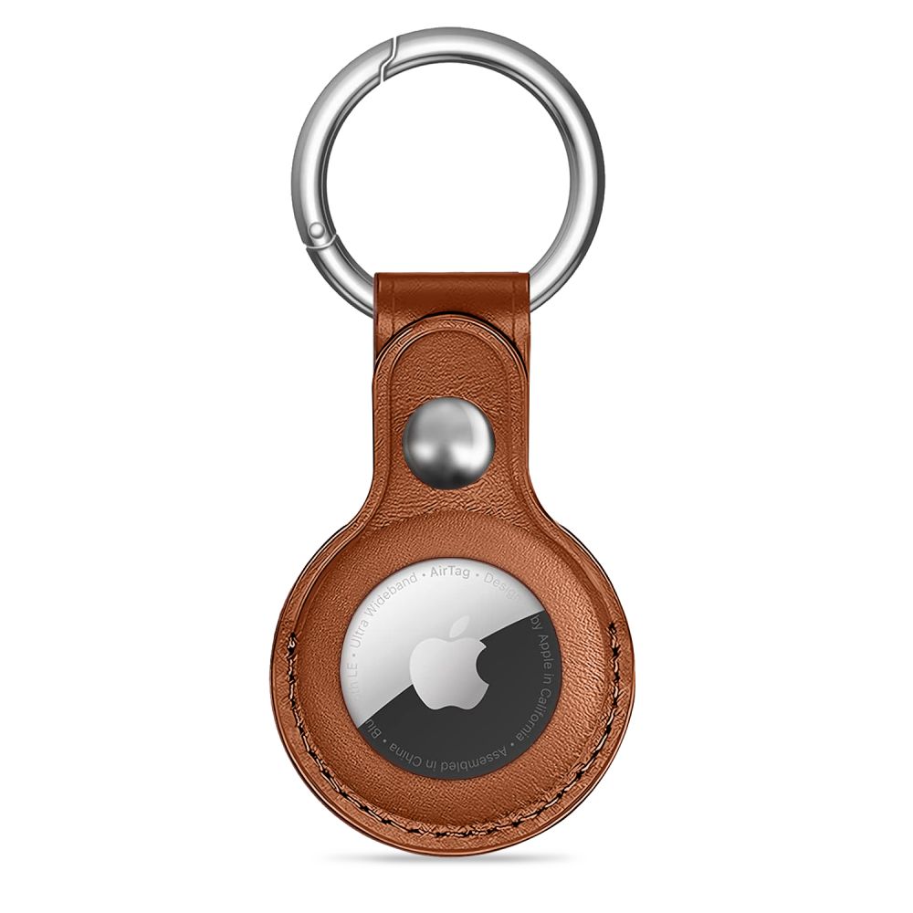 Tech-Protect NaturalFit AirTag dėklas su karabinu – rudas -- Apple AirTag