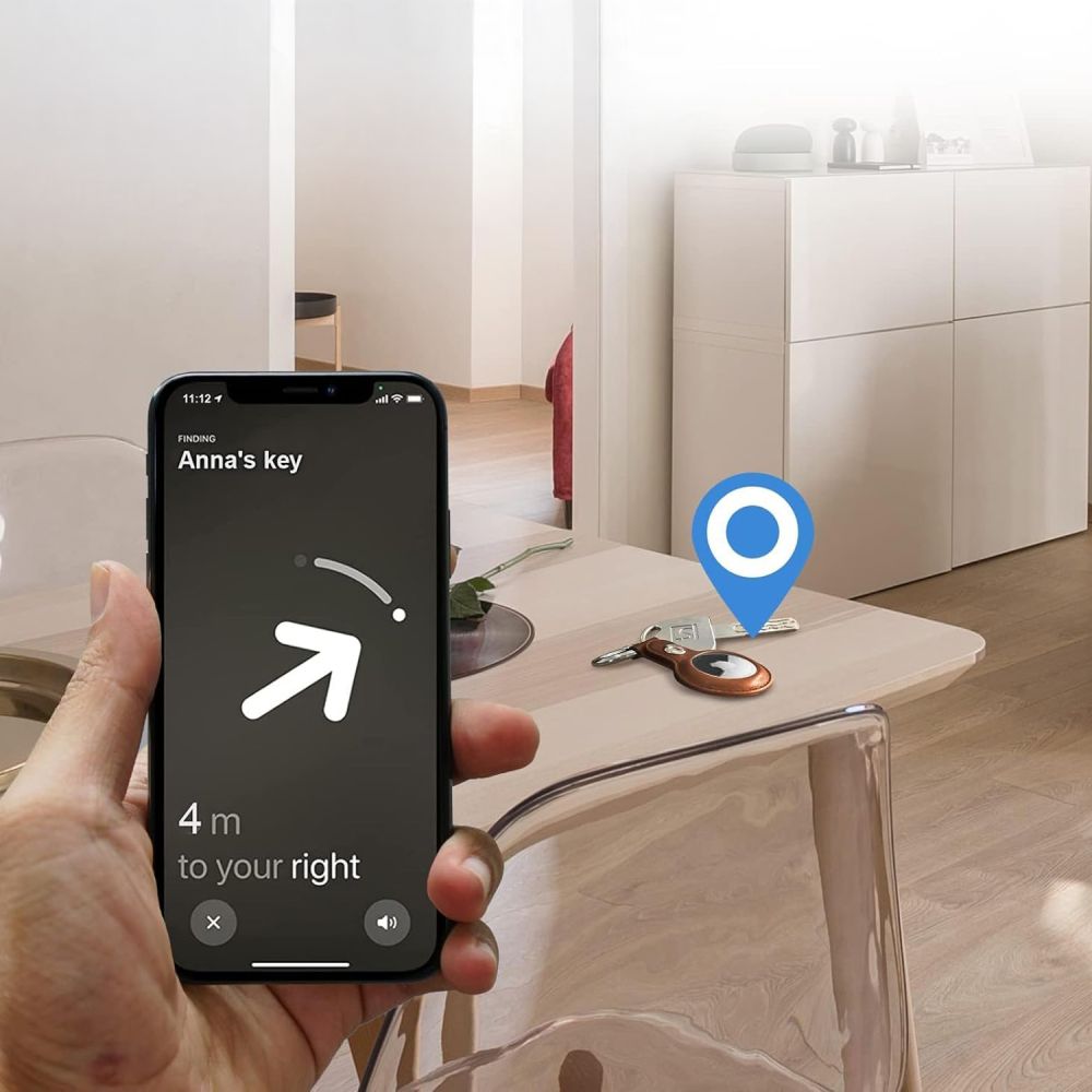Tech-Protect NaturalFit AirTag dėklas su karabinu – rudas -- Apple AirTag