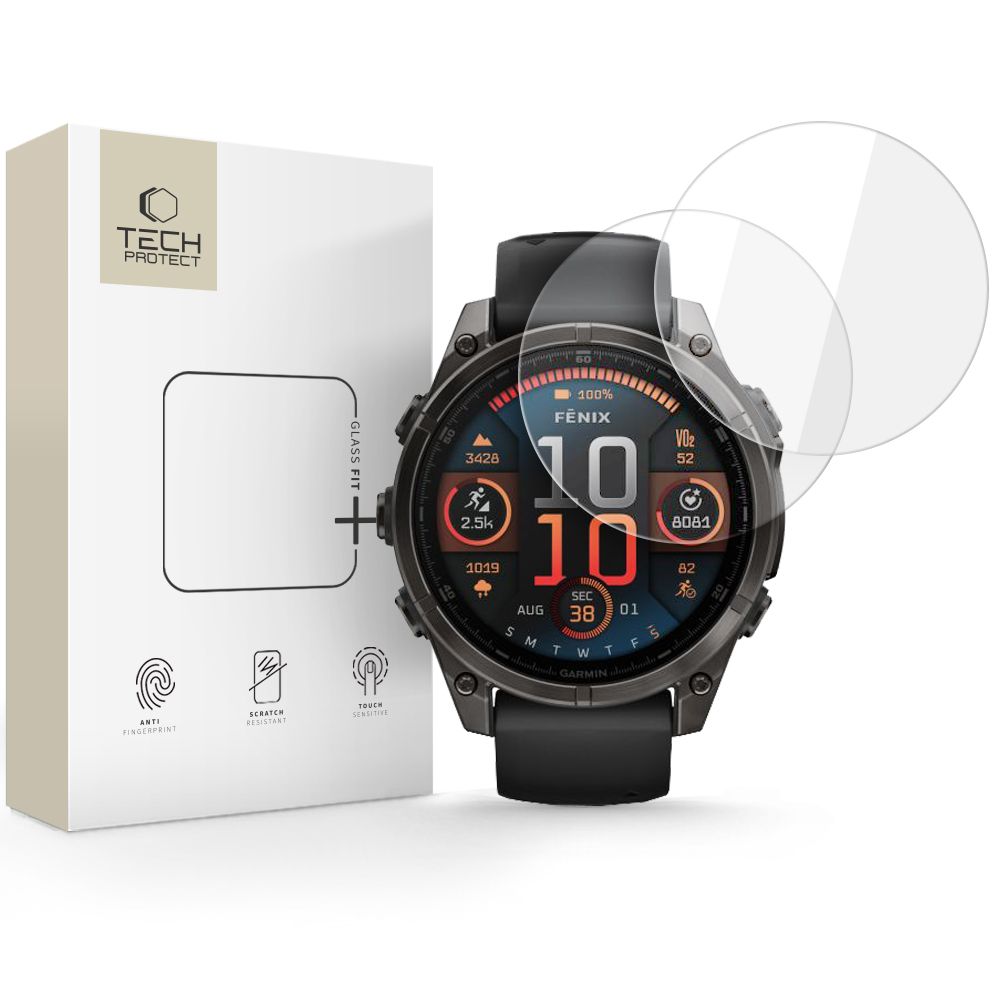 Tech-Protect Glass Fit+ stiklas Garmin Fenix 8 47 mm (2 v.) – skaidrus -- Garmin Fenix 8 47mm