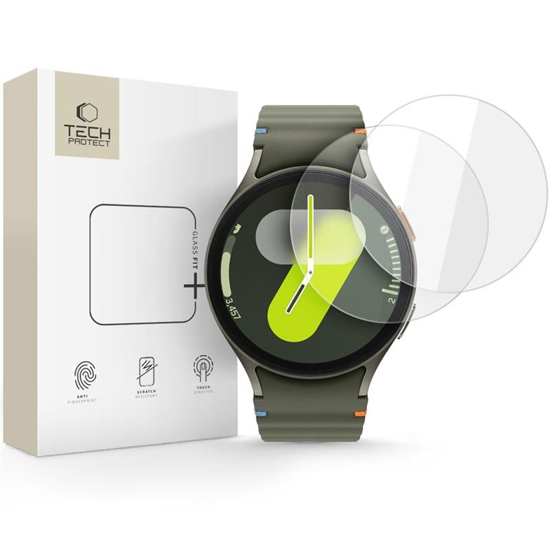 Tech-Protect Glass Fit+ grūdintas stiklas Galaxy Watch 40–44 mm (2 vnt.) -- Samsung Galaxy Watch 40mm / Samsung Galaxy...