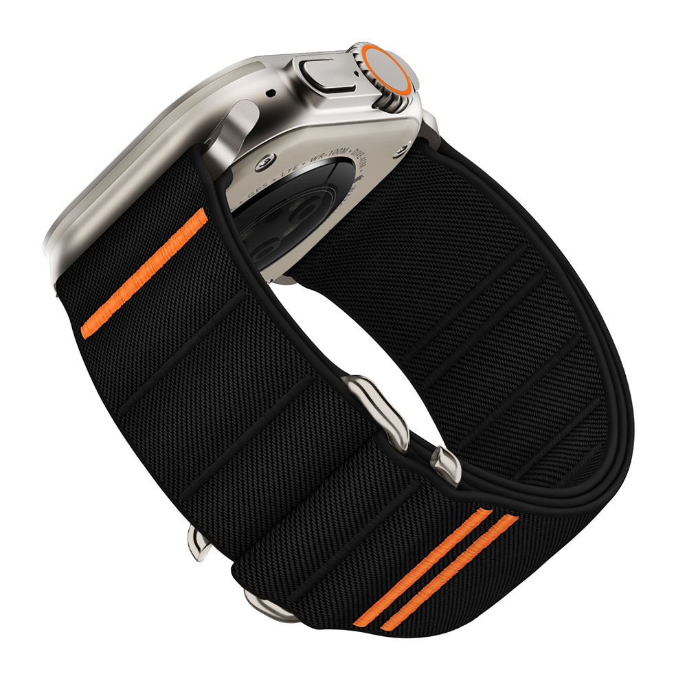 Tech-Protect nailoninis dirželis, skirtas Apple Watch 44 / 45 / 46 / 49 mm - juodas -- Apple Watch 44