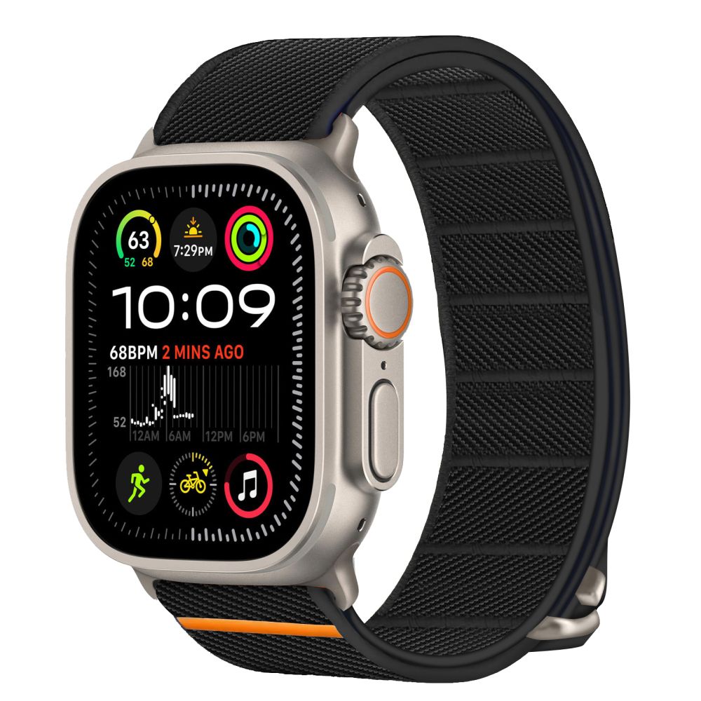 Tech-Protect nailoninis dirželis, skirtas Apple Watch 44 / 45 / 46 / 49 mm - juodas -- Apple Watch 44