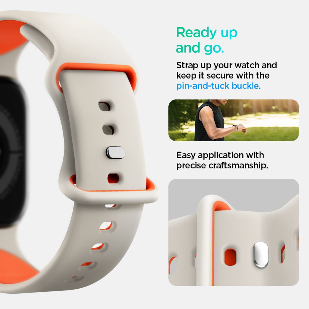 Spigen Nano Pop dirželis, skirtas Apple Watch 40/41/42 mm – smėlio spalvos