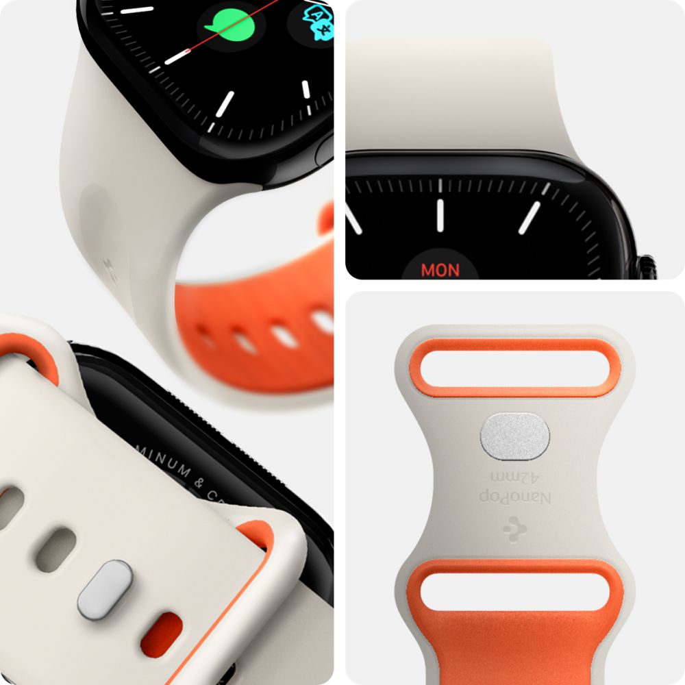 Spigen Nano Pop dirželis, skirtas Apple Watch 40/41/42 mm – smėlio spalvos
