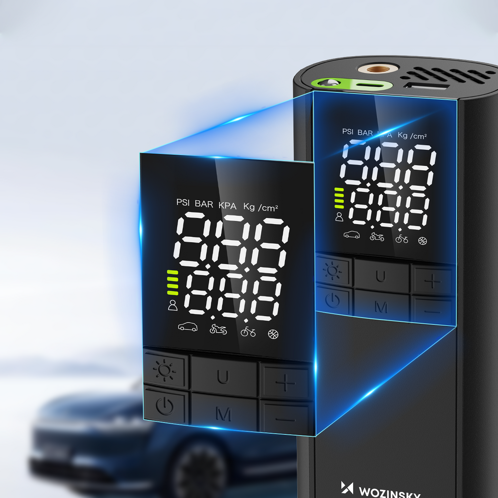 Wozinsky WPEP-8000 kompresorius, elektrinis siurblis, 8000 mAh maitinimo šaltinis, žibintuvėlis - juodas -- Uncategorized