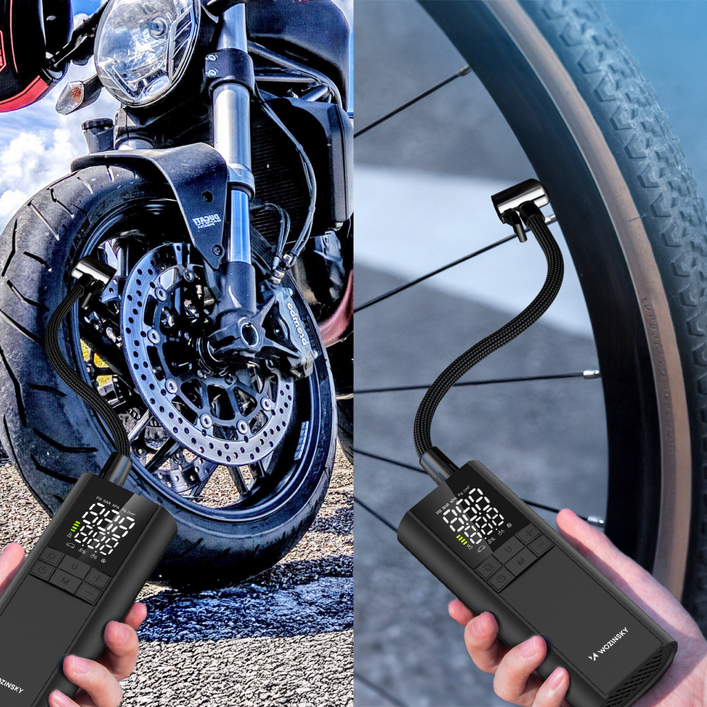 Wozinsky WPEP-8000 kompresorius, elektrinis siurblis, 8000 mAh maitinimo šaltinis, žibintuvėlis - juodas -- Uncategorized