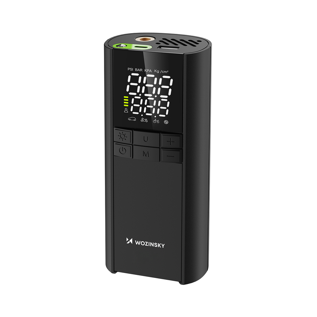 Wozinsky WPEP-8000 kompresorius, elektrinis siurblis, 8000 mAh maitinimo šaltinis, žibintuvėlis - juodas -- Uncategorized
