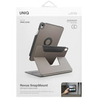 Uniq Rovus Snapmount Magnetic 360 besisukantis nuimamas dėklas, skirtas iPad 11" 2025 / iPad 10.9" 2022 (10 gen.) – pilkas