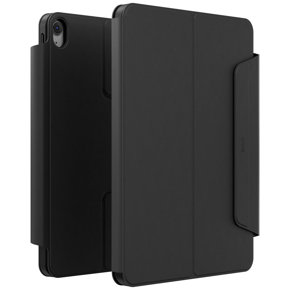 Uniq Rovus Snapmount Magnetic 360 besisukantis nuimamas dėklas, skirtas iPad Air 11" 2024 / 2025 / iPad Air 10.9" 2020 / 2022 - juodas