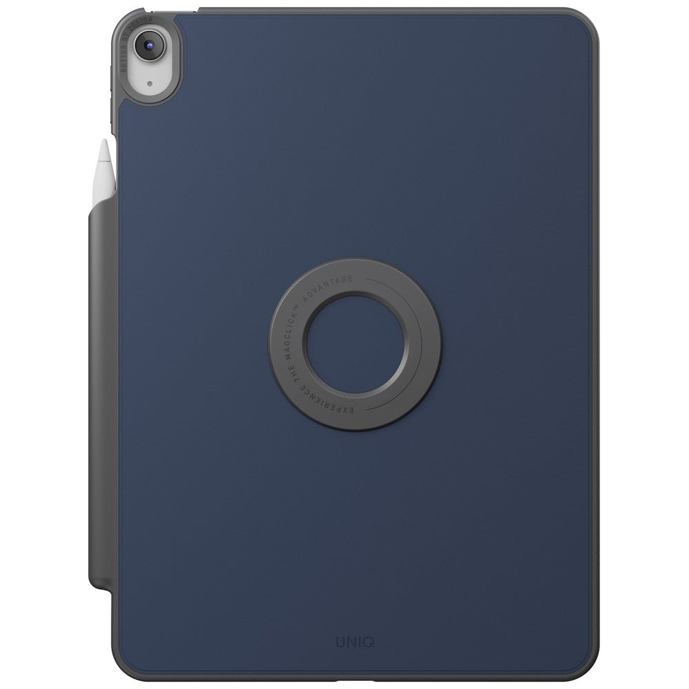 Uniq Rovus Snapmount Magnetic 360 besisukantis nuimamas dėklas, skirtas iPad Air 11" 2024 / 2025 / iPad Air 10.9" 2020 / 2022 – tamsiai mėlyna