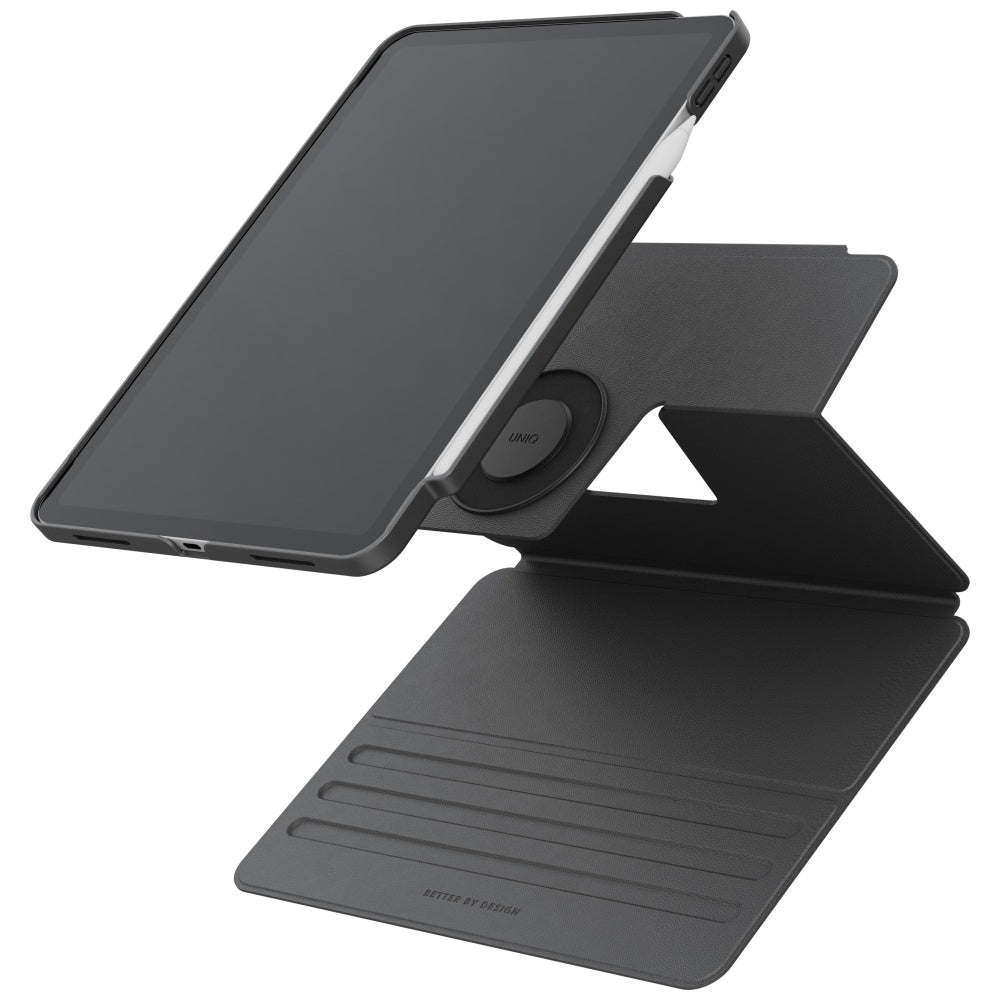 Uniq Rovus Snapmount Magnetic 360 besisukantis nuimamas dėklas, skirtas iPad Air 11" 2024 / 2025 / iPad Air 10.9" 2020 / 2022 - pilka