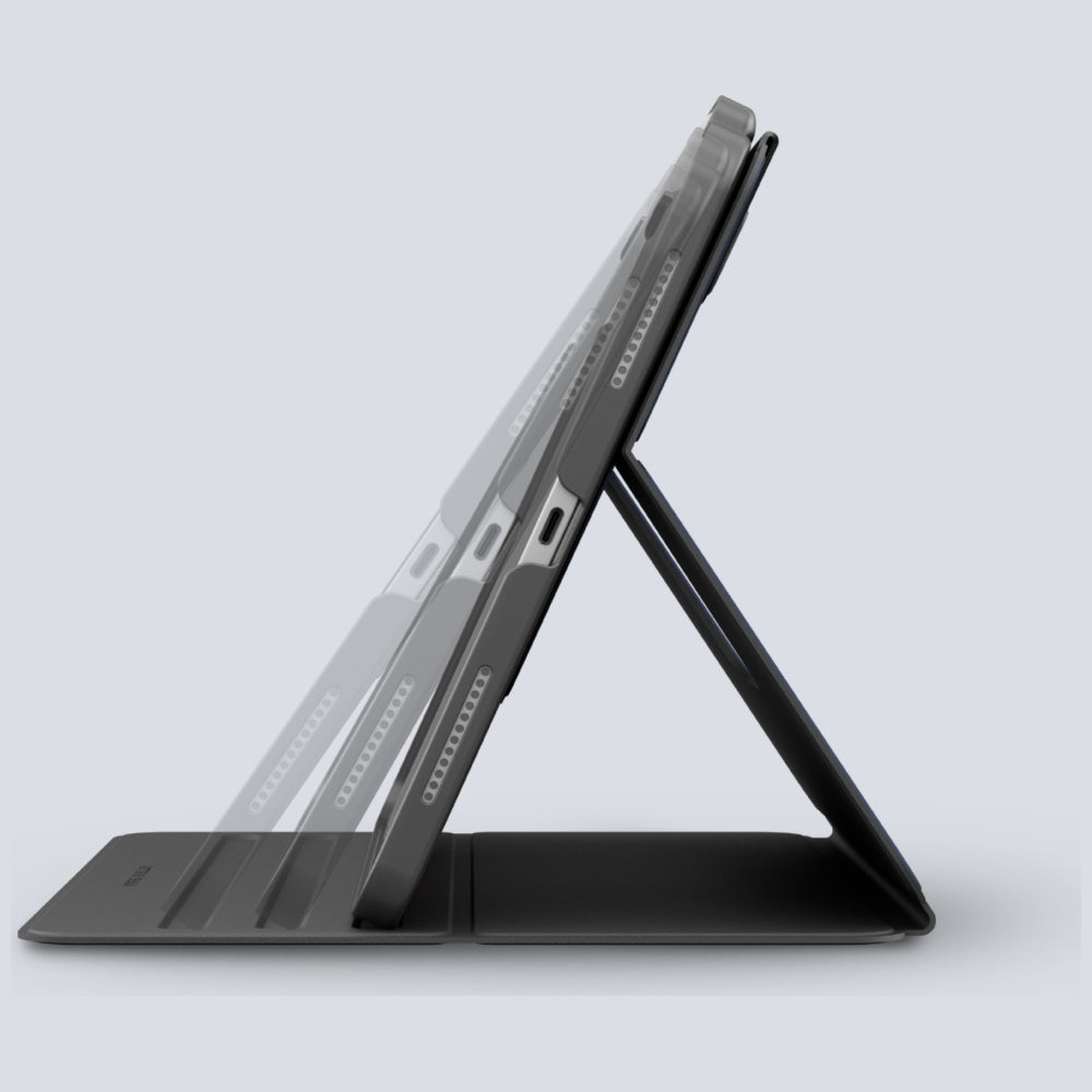 Uniq Rovus Snapmount Magnetic 360 besisukantis nuimamas dėklas, skirtas iPad Air 11" 2024 / 2025 / iPad Air 10.9" 2020 / 2022 - pilka
