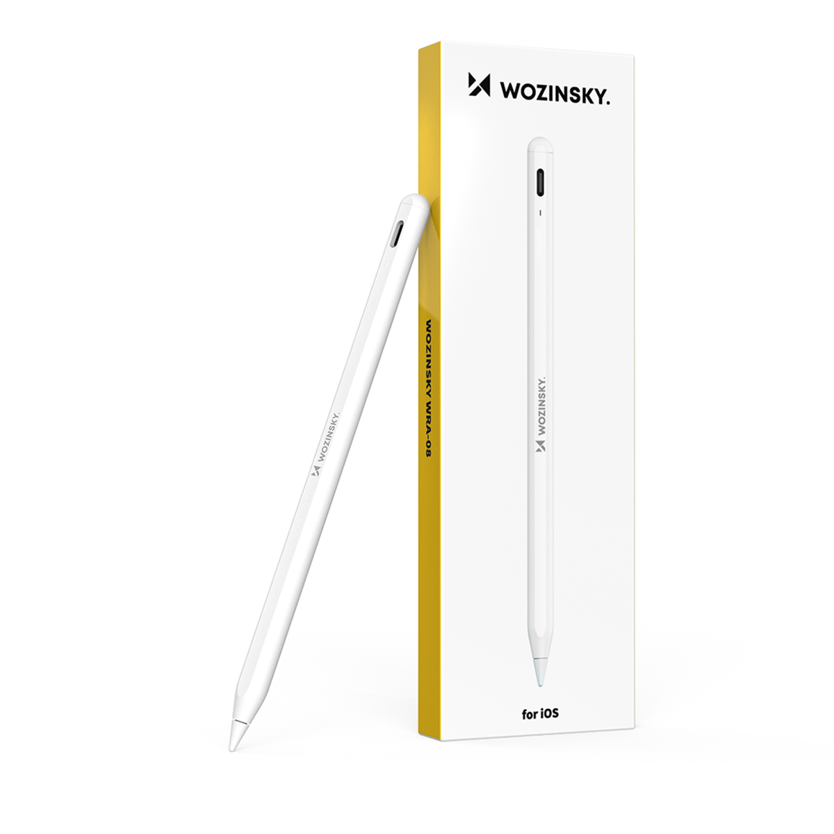 Wozinsky WRA-08 Stylus, skirtas iPad USB-C greitajam įkrovimui – baltas