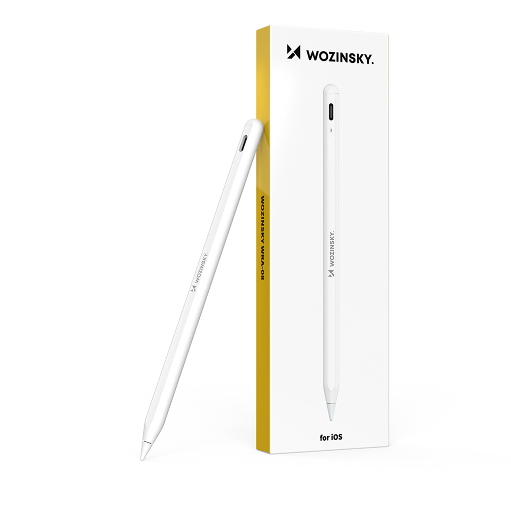 Wozinsky WRA-08 Stylus, skirtas iPad USB-C greitajam įkrovimui – baltas