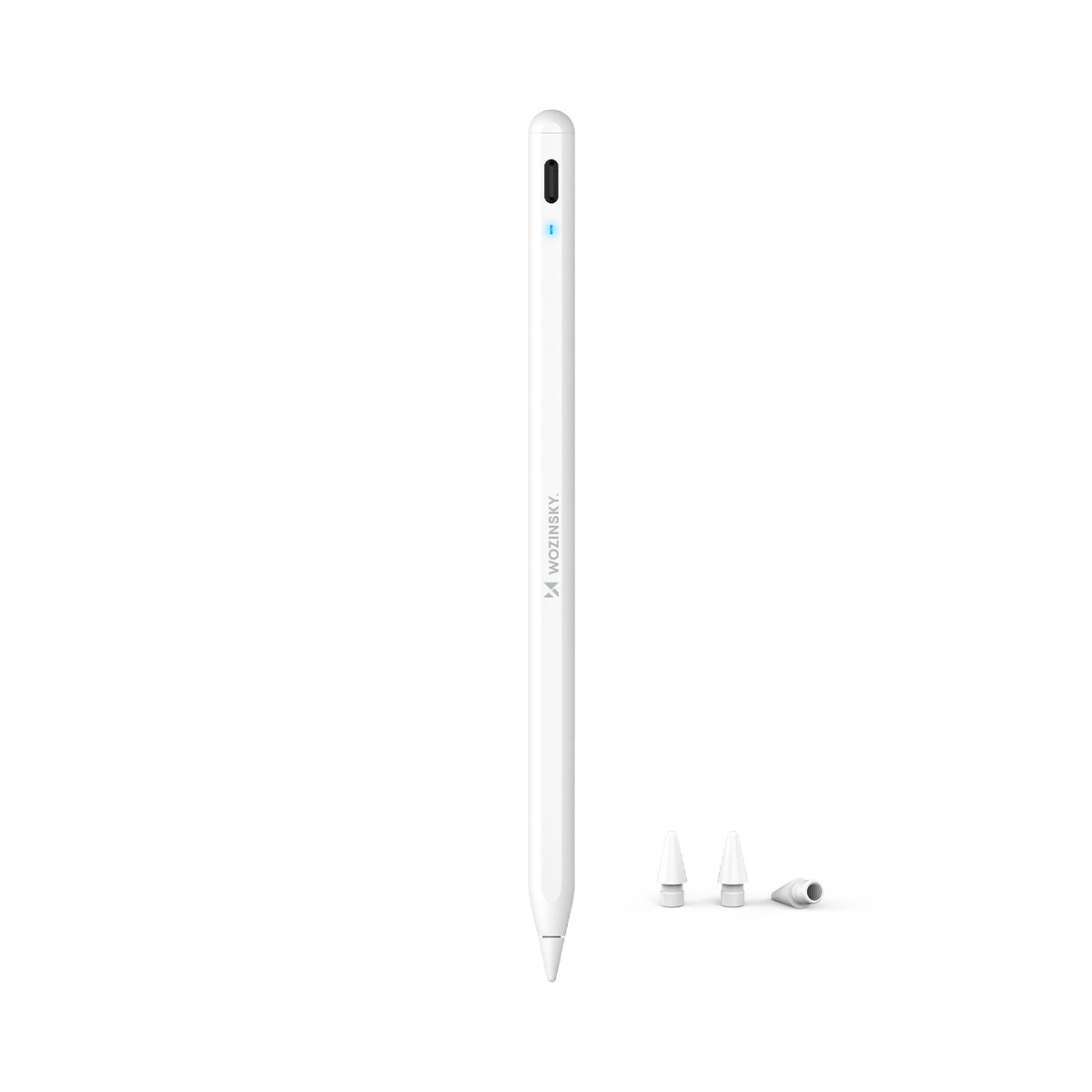 Wozinsky WRA-08 Stylus, skirtas iPad USB-C greitajam įkrovimui – baltas
