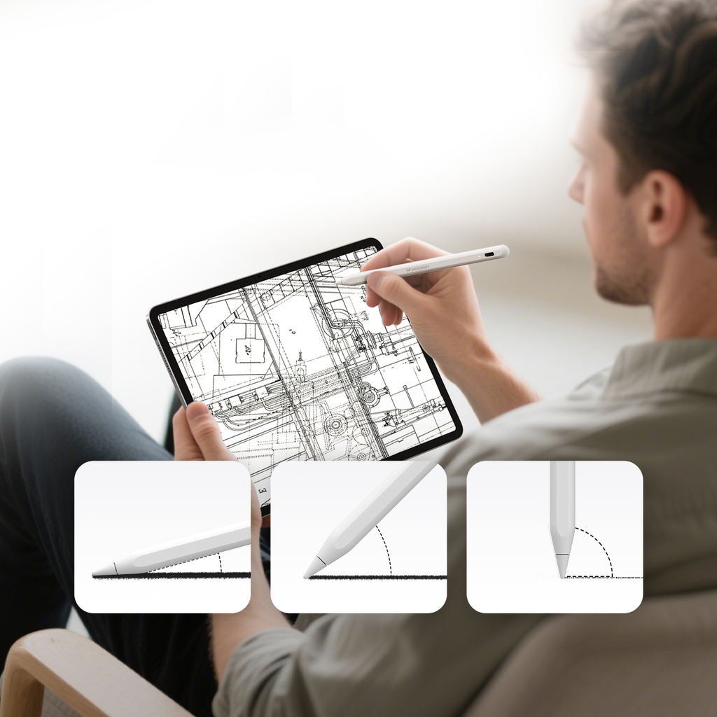 Wozinsky WRA-08 Stylus, skirtas iPad USB-C greitajam įkrovimui – baltas