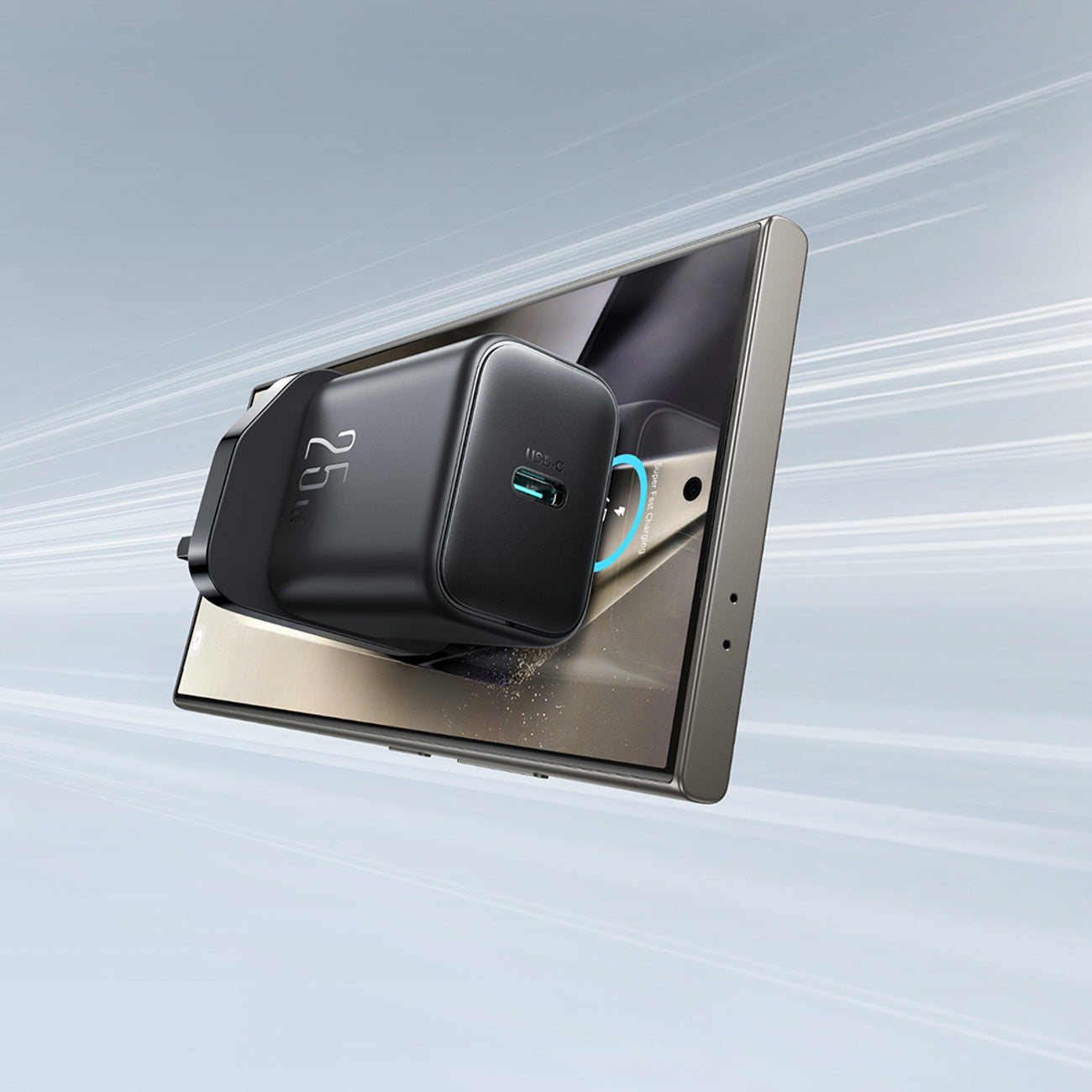 Joyroom JR-TCF23 25W sieninis įkroviklis su 1m USB-C laidu - juodas -- Cell phone chargers