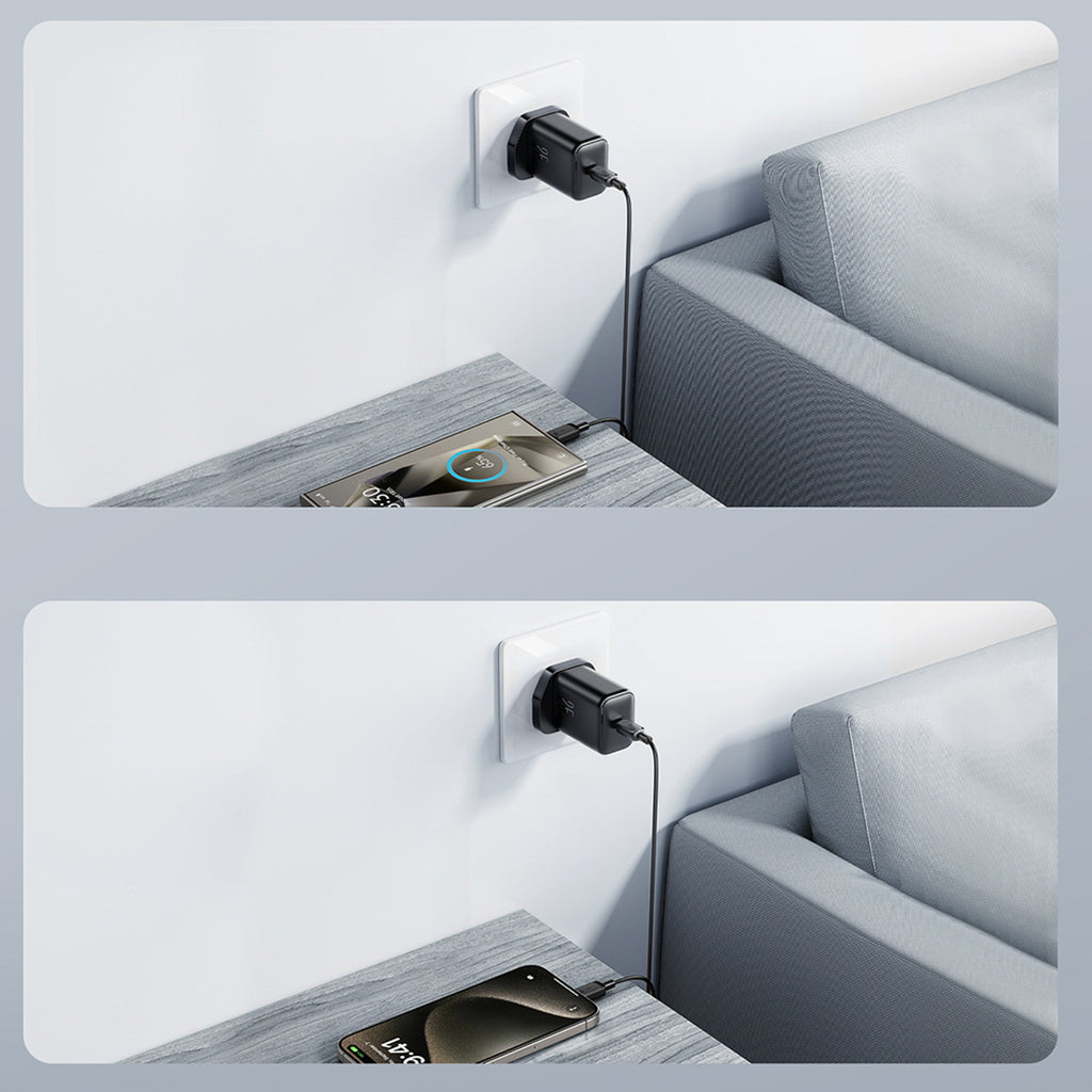 Joyroom JR-TCF23 25W sieninis įkroviklis su 1m USB-C laidu - juodas -- Cell phone chargers